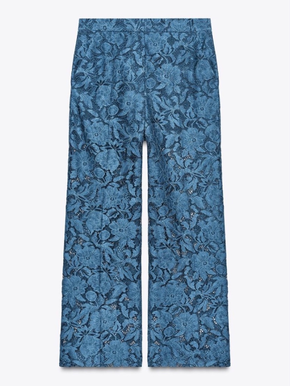 Zara Cropped Trousers Pants With Lace Size Medium 8385/846/400 - Picture 6 of 12
